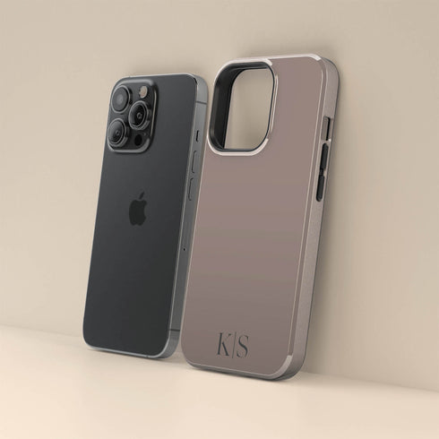 Custom Initials Earth Tones Monogram iPhone Case - Dark